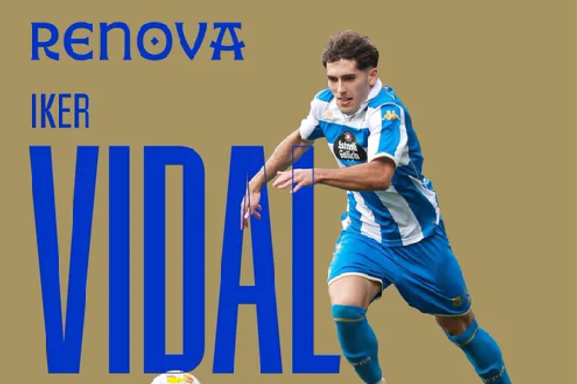 El lateral Íker Vidal renueva una temporada con el Deportivo