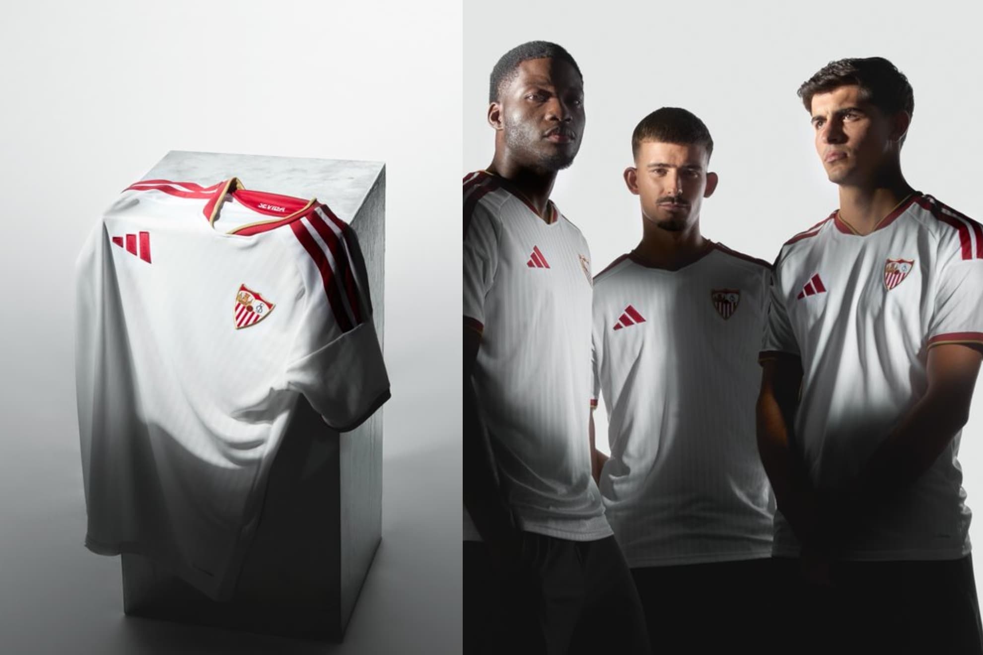 El Sevilla anuncia su primera equipación Adidas para la temporada 2026-27: 'la pureza de un escudo'